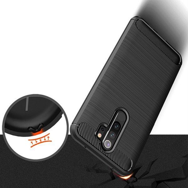 Husa Supreme Carbon compatibila cu Xiaomi Redmi 9, Protectie precisa, Design canelat, Margini ranforsate, Anti-amprente, Negru4