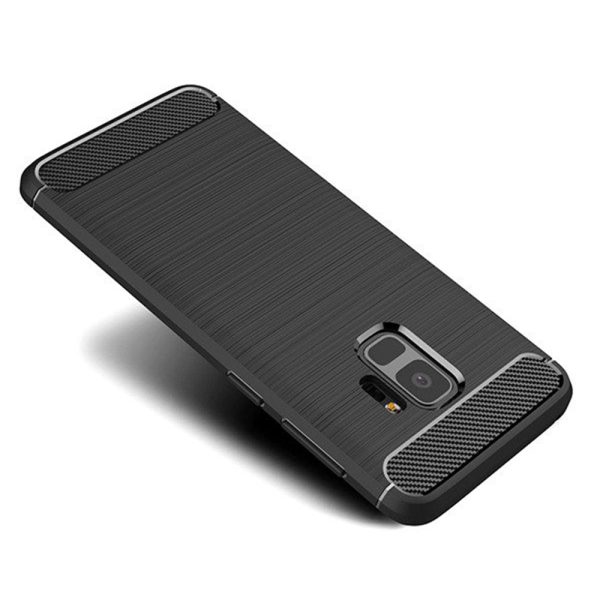 Husa Supreme Carbon compatibila cu Samsung Galaxy S9, Protectie precisa, Design canelat, Margini ranforsate, Anti-amprente, Negru2