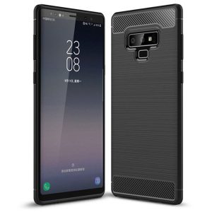 Husa Supreme Carbon compatibila cu Samsung Galaxy Note 9, Protectie precisa, Design canelat, Margini ranforsate, Anti-amprente, Negru