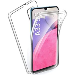 Husa Full Cover 360 Grade compatibila cu Samsung Galaxy A33 5G, Protectie completa (Fata, Spate, Laterale), Anti-ingalbenire, Hybrid Antishock, Policarbonat si Silicon