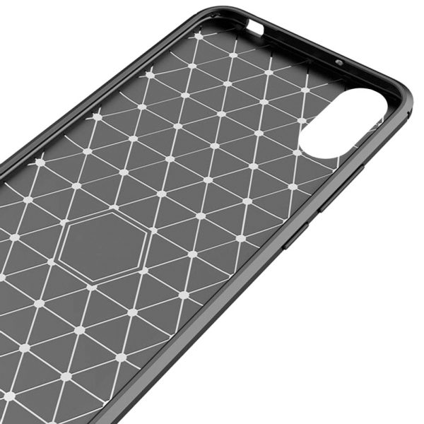 Husa Supreme Carbon compatibila cu Xiaomi Redmi 9A, Protectie precisa, Design canelat, Margini ranforsate, Anti-amprente, Negru