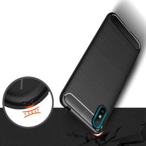 Husa Supreme Carbon compatibila cu Xiaomi Redmi 9A, Protectie precisa, Design canelat, Margini ranforsate, Anti-amprente, Negru4