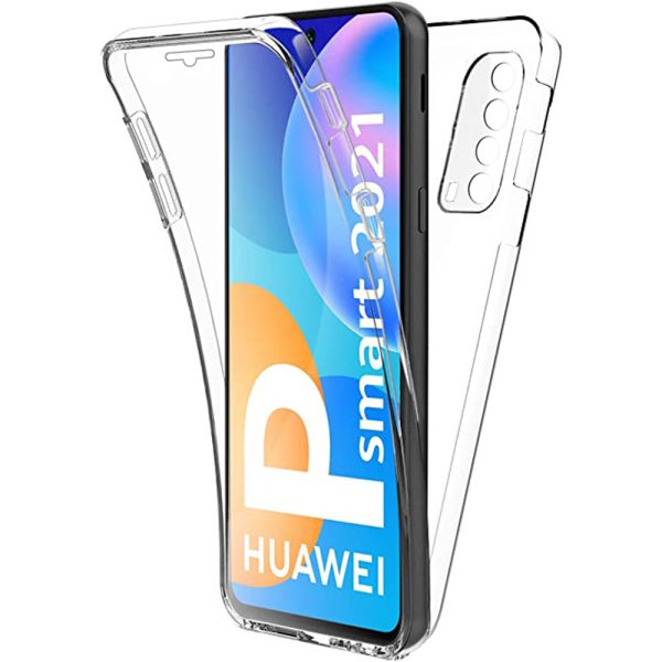 Husa Full Cover 360 Grade compatibila cu Huawei P Smart 2021, Protectie completa (Fata, Spate, Laterale), Anti-ingalbenire, Hybrid Antishock, Policarbonat si Silicon