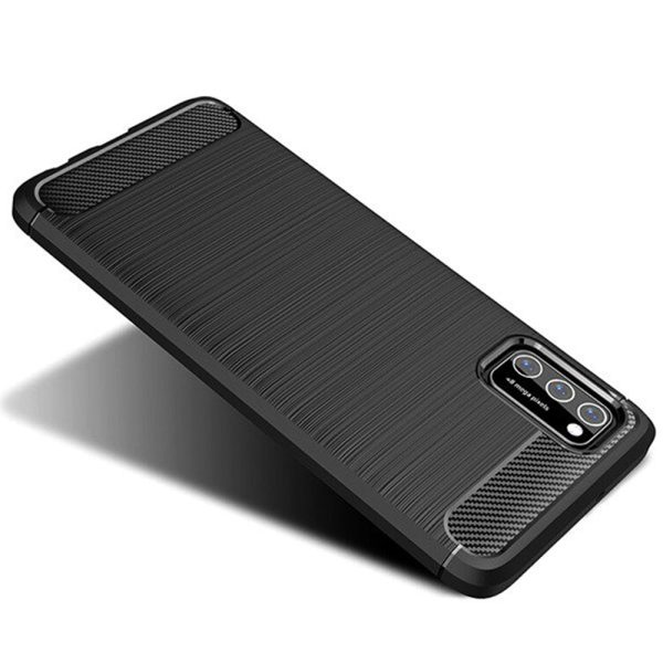 Husa Supreme Carbon compatibila cu Samsung Galaxy A41, Protectie precisa, Design canelat, Margini ranforsate, Anti-amprente, Negru2