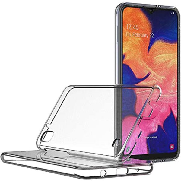 Husa 360 compatibila cu Samsung Galaxy A10/M10, Transparenta fata si spate, Protectie completa, FullBody, Anti-ingalbenire, Silicon TPU3