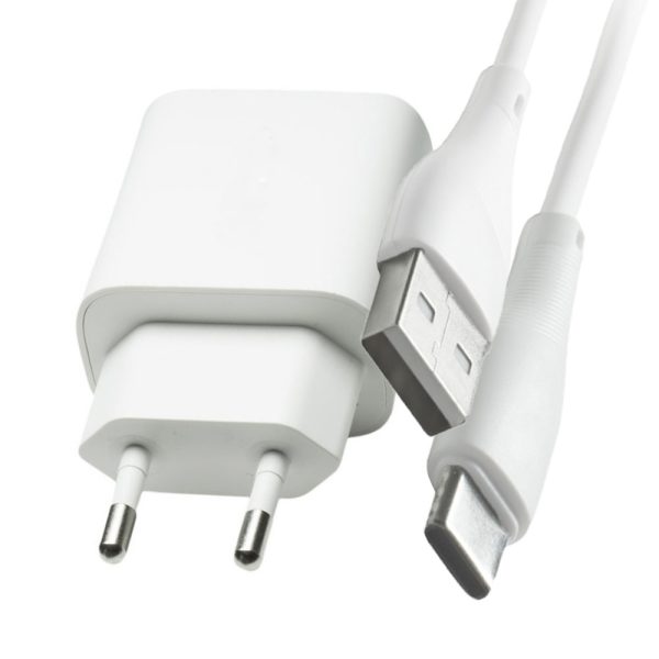 Incarcator tableta compatibil cu Nokia T21, Adaptor 18W, Cablu USB la Tip C, Incarcare rapida, 3A, Alb