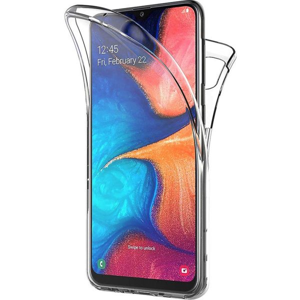 Husa 360 compatibila cu Samsung Galaxy A20e, Transparenta fata si spate, Protectie completa, FullBody, Anti-ingalbenire, Silicon TPU