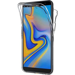 Husa 360 compatibila cu Samsung Galaxy J6 Plus, Transparenta fata si spate, Protectie completa, FullBody, Anti-ingalbenire, Silicon TPU