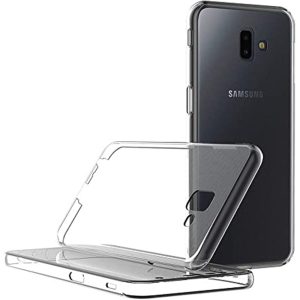 Husa 360 compatibila cu Samsung Galaxy J6 Plus, Transparenta fata si spate, Protectie completa, FullBody, Anti-ingalbenire, Silicon TPU