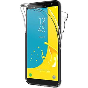 Husa 360 compatibila cu Samsung Galaxy J6 2018, Transparenta fata si spate, Protectie completa, FullBody, Anti-ingalbenire, Silicon TPU