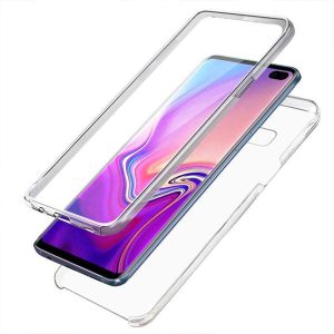 Husa 360 compatibila cu Samsung Galaxy S10 Plus, Transparenta fata si spate, Protectie completa, FullBody, Anti-ingalbenire, Silicon TPU2