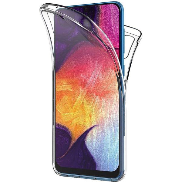 Husa 360 compatibila cu Samsung Galaxy A70, Transparenta fata si spate, Protectie completa, FullBody, Anti-ingalbenire, Silicon TPU