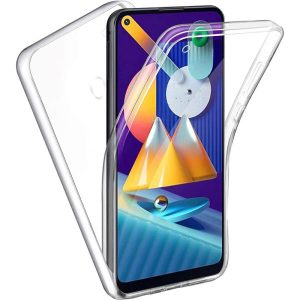 Husa 360 compatibila cu Samsung Galaxy A11/ M11, Transparenta fata si spate, Protectie completa, FullBody, Anti-ingalbenire, Silicon TPU