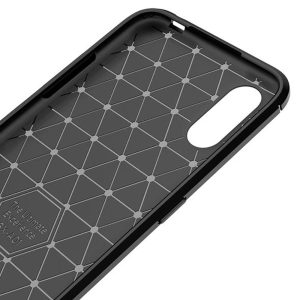 Husa Supreme Carbon compatibila cu Samsung Galaxy A01, Protectie precisa, Design canelat, Margini ranforsate, Anti-amprente, Negru4