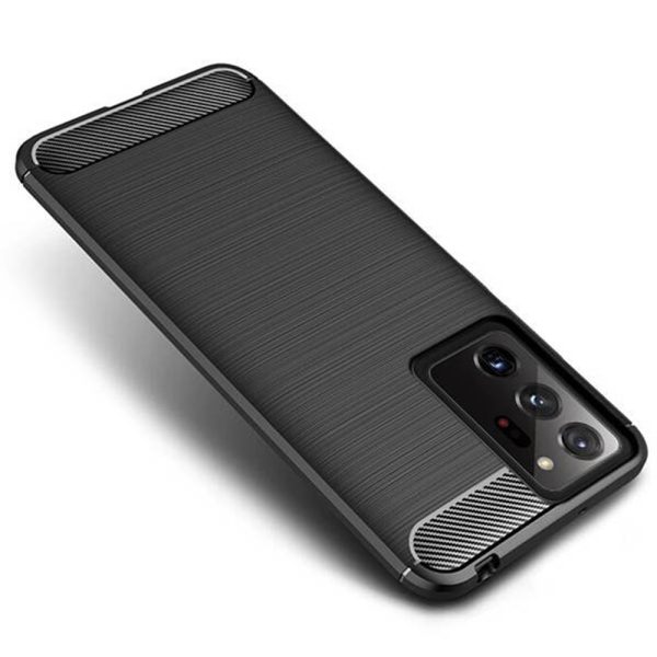 Husa Supreme Carbon compatibila cu Samsung Galaxy Note 20 Ultra, Protectie precisa, Design canelat, Margini ranforsate, Anti-amprente, Negru2