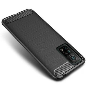 Husa Supreme Carbon compatibila cu Xiaomi Mi 10T Pro, Protectie precisa, Design canelat, Margini ranforsate, Anti-amprente, Negru2