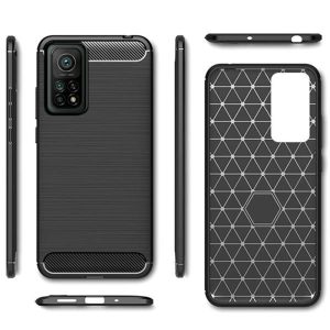 Husa Supreme Carbon compatibila cu Xiaomi Mi 10T Pro, Protectie precisa, Design canelat, Margini ranforsate, Anti-amprente, Negru4