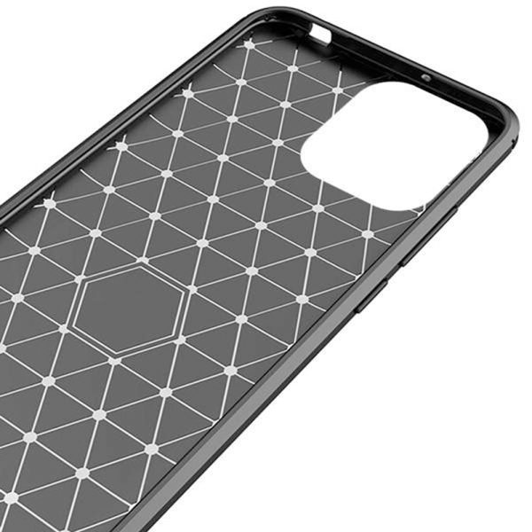 Husa Supreme Carbon compatibila cu Apple iPhone 12 Pro, Protectie precisa, Design canelat, Margini ranforsate, Anti-amprente, Negru4