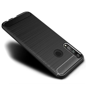 Husa Supreme Carbon compatibila cu Huawei P40 Lite E, Protectie precisa, Design canelat, Margini ranforsate, Anti-amprente, Negru2