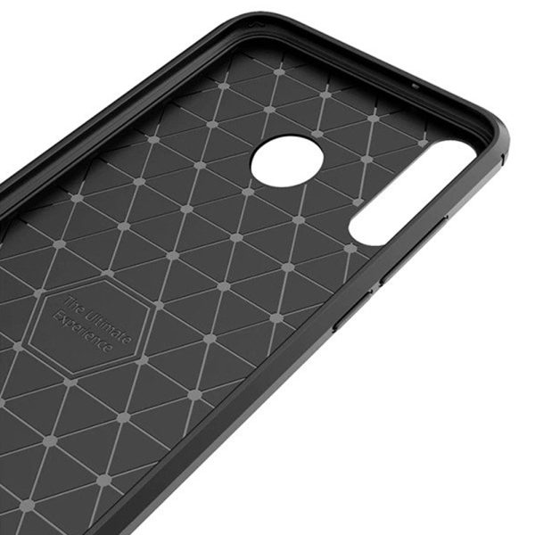 Husa Supreme Carbon compatibila cu Huawei P40 Lite E, Protectie precisa, Design canelat, Margini ranforsate, Anti-amprente, Negru