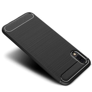 Husa Supreme Carbon compatibila cu Huawei P20, Protectie precisa, Design canelat, Margini ranforsate, Anti-amprente, Negru2