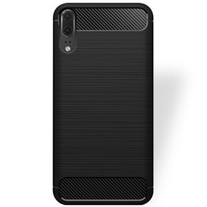 Husa Supreme Carbon compatibila cu Huawei P20, Protectie precisa, Design canelat, Margini ranforsate, Anti-amprente, Negru3