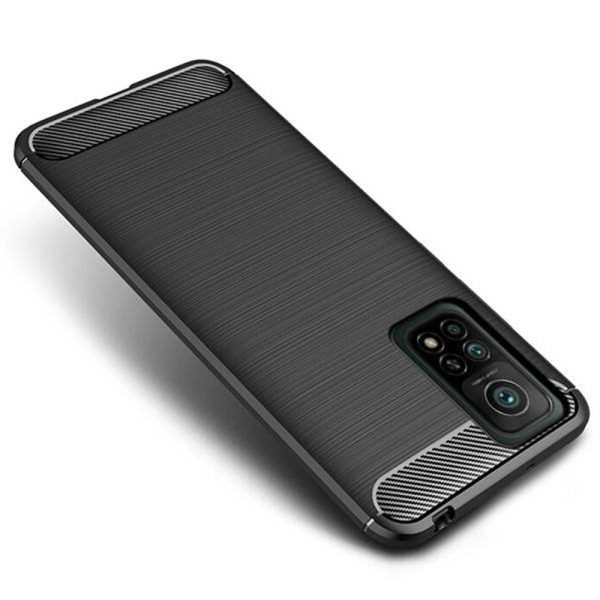 Husa Supreme Carbon compatibila cu Xiaomi Mi 10T, Protectie precisa, Design canelat, Margini ranforsate, Anti-amprente, Negru2