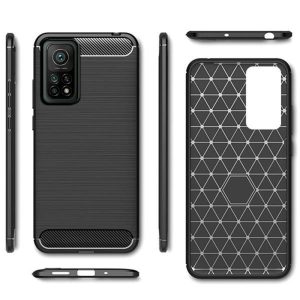 Husa Supreme Carbon compatibila cu Xiaomi Mi 10T, Protectie precisa, Design canelat, Margini ranforsate, Anti-amprente, Negru