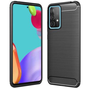 Husa Supreme Carbon compatibila cu Samsung Galaxy A52 5G, Protectie precisa, Design canelat, Margini ranforsate, Anti-amprente, Negru