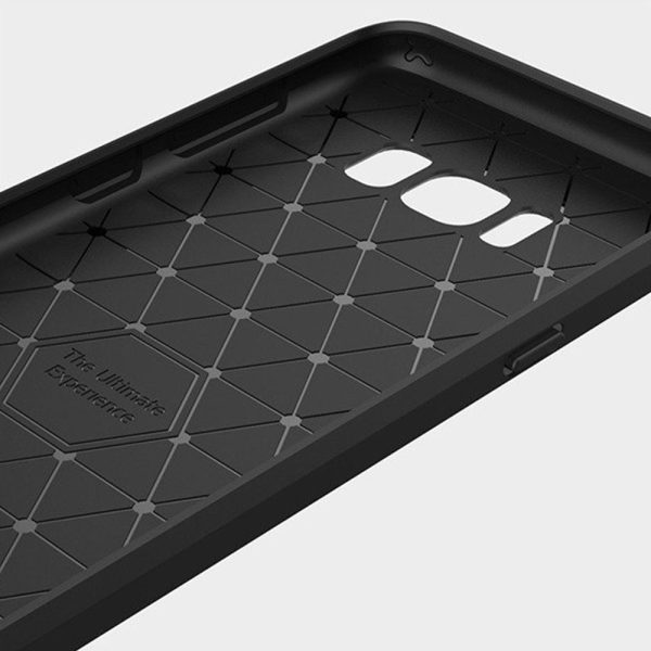 Husa Supreme Carbon compatibila cu Samsung Galaxy S8, Protectie precisa, Design canelat, Margini ranforsate, Anti-amprente, Negru3