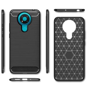 Husa Supreme Carbon compatibila cu Nokia 3.4, Protectie precisa, Design canelat, Margini ranforsate, Anti-amprente, Negru