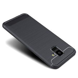 Husa Supreme Carbon compatibila cu Samsung Galaxy A6 (2018), Protectie precisa, Design canelat, Margini ranforsate, Anti-amprente, Negru2