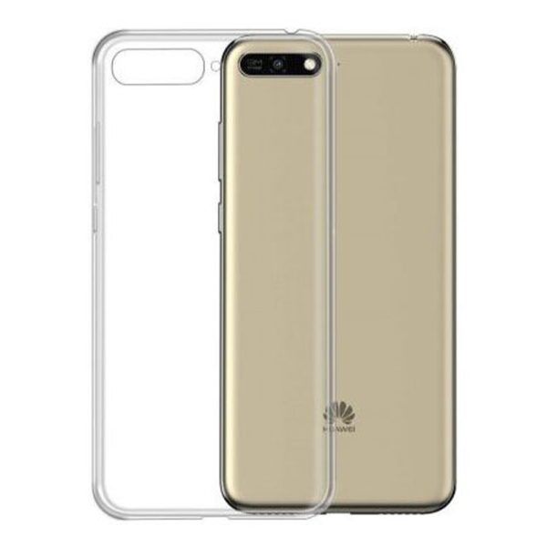 Husa Transparenta compatibila cu Huawei Y6 2018, Slim fit, Anti-alunecare, Design minimalist, 1 mm2