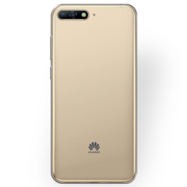 Husa Transparenta compatibila cu Huawei Y6 2018, Slim fit, Anti-alunecare, Design minimalist, 1 mm