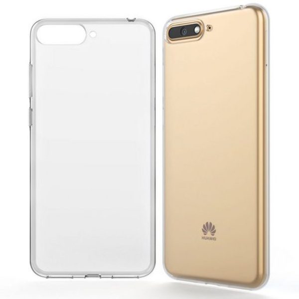 Husa Transparenta compatibila cu Huawei Y6 2018, Slim fit, Anti-alunecare, Design minimalist, 1 mm