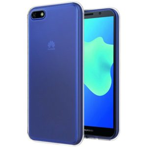 Husa Transparenta compatibila cu Huawei Y5 2018, Slim fit, Anti-alunecare, Design minimalist, 1 mm3