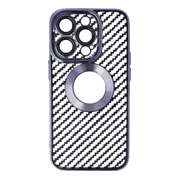 Husa protectie, Compatibila cu Apple iPhone 14 Pro, Graphite Shell, Tip carbon, Slim fit, Protectie camere, Mov2