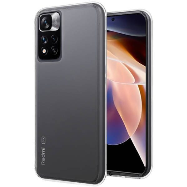 Husa Transparenta compatibila cu Xiaomi Redmi Note 11 Pro, Slim fit, Anti-alunecare, Design minimalist, 1 mm3