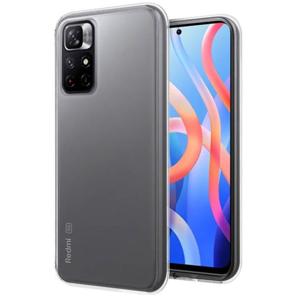 Husa Transparenta compatibila cu Xiaomi Redmi Note 11T 5G, Slim fit, Anti-alunecare, Design minimalist, 1 mm3