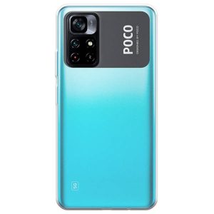 Husa Transparenta compatibila cu Xiaomi Poco M4 Pro 5G, Slim fit, Anti-alunecare, Design minimalist, 1 mm