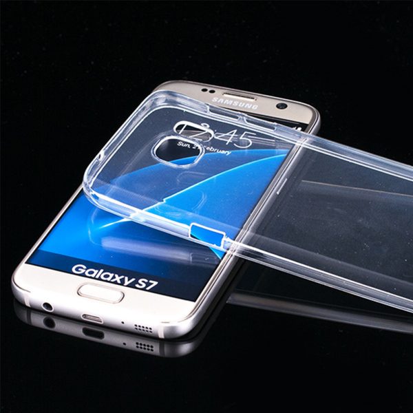 Husa Transparenta compatibila cu Samsung Galaxy S7, Slim fit, Anti-alunecare, Design minimalist, 1 mm