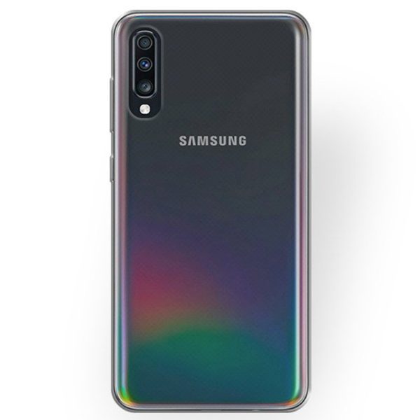 Husa Transparenta compatibila cu Samsung Galaxy A70, Slim fit, Anti-alunecare, Design minimalist, 1 mm