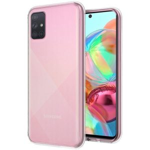 Husa Transparenta compatibila cu Samsung Galaxy A71, Slim fit, Anti-alunecare, Design minimalist, 1 mm3