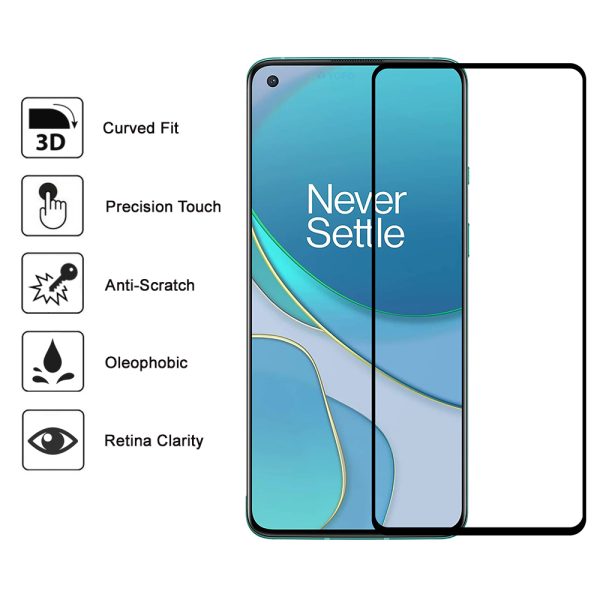 Folie sticla ProElite Protection compatibila cu OnePlus 8T, Ultra Rezistenta, Full Cover, Full Glue, Calitate Premium, Margini negre - 2