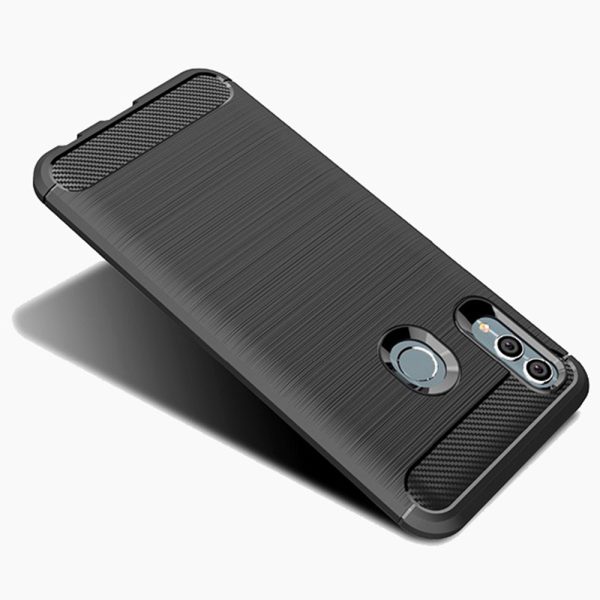 Husa Supreme Carbon compatibila cu Huawei P Smart (2019), Protectie precisa, Design canelat, Margini ranforsate, Anti-amprente, Negru2