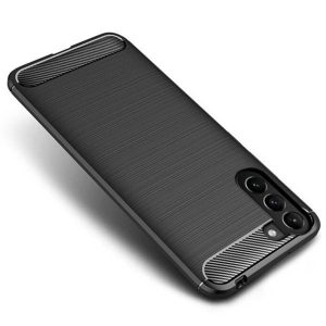 Husa Supreme Carbon compatibila cu Samsung Galaxy S21 Plus, Protectie precisa, Design canelat, Margini ranforsate, Anti-amprente, Negru2