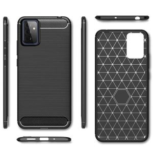 Husa Supreme Carbon compatibila cu Samsung Galaxy A72 5G, Protectie precisa, Design canelat, Margini ranforsate, Anti-amprente, Negru