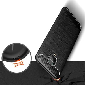 Husa Supreme Carbon compatibila cu Xiaomi Redmi Note 9 Pro, Protectie precisa, Design canelat, Margini ranforsate, Anti-amprente, Negru4