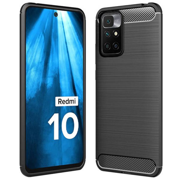 Husa Supreme Carbon compatibila cu Xiaomi 10, Protectie precisa, Design canelat, Margini ranforsate, Anti-amprente, Negru