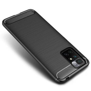 Husa Supreme Carbon compatibila cu Xiaomi 10, Protectie precisa, Design canelat, Margini ranforsate, Anti-amprente, Negru2